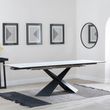 Hayden 6-10 Seater White Ceramic Extending Dining Table with Black Cross Base